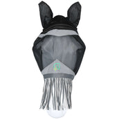 Agradi Horse Maschera per Mosche Fine Mesh con Orecchie e Frange Nero