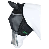 Agradi Horse Maschera per Mosche Fine Mesh con Orecchie e Frange Nero