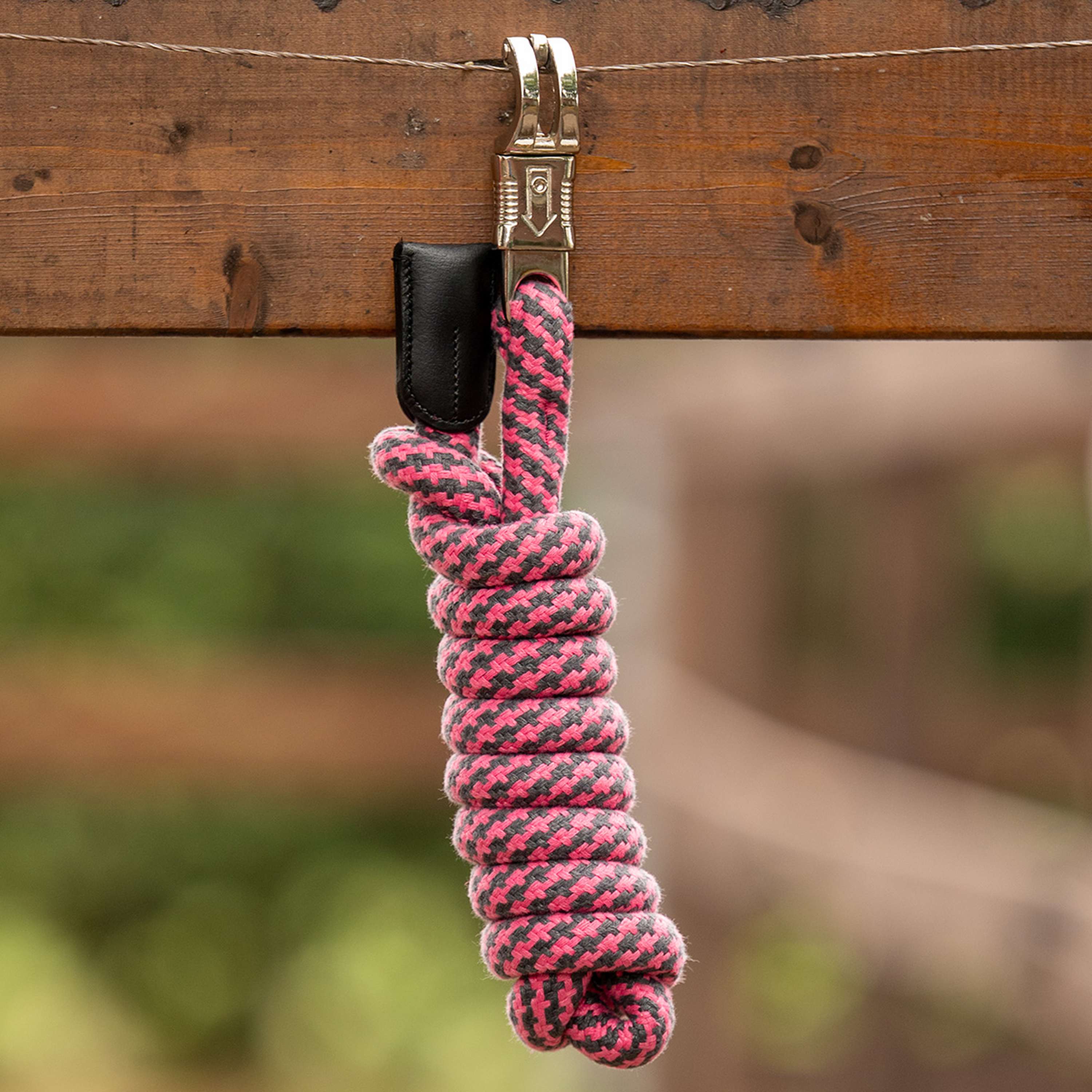 Velder Horsewear Corda per cavezza con Gancio di Panico Rosa/Grigio