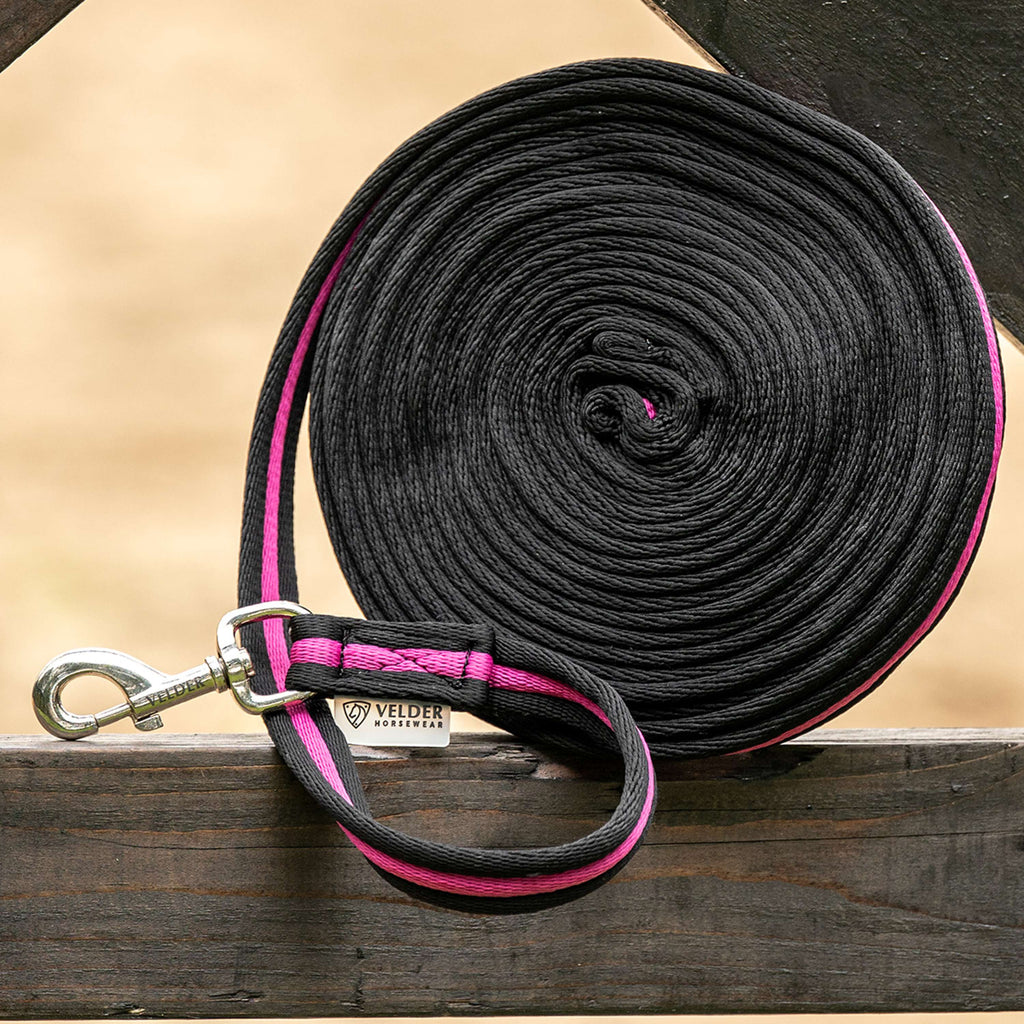 Velder Horsewear Longe Stripe Nero/Rosa