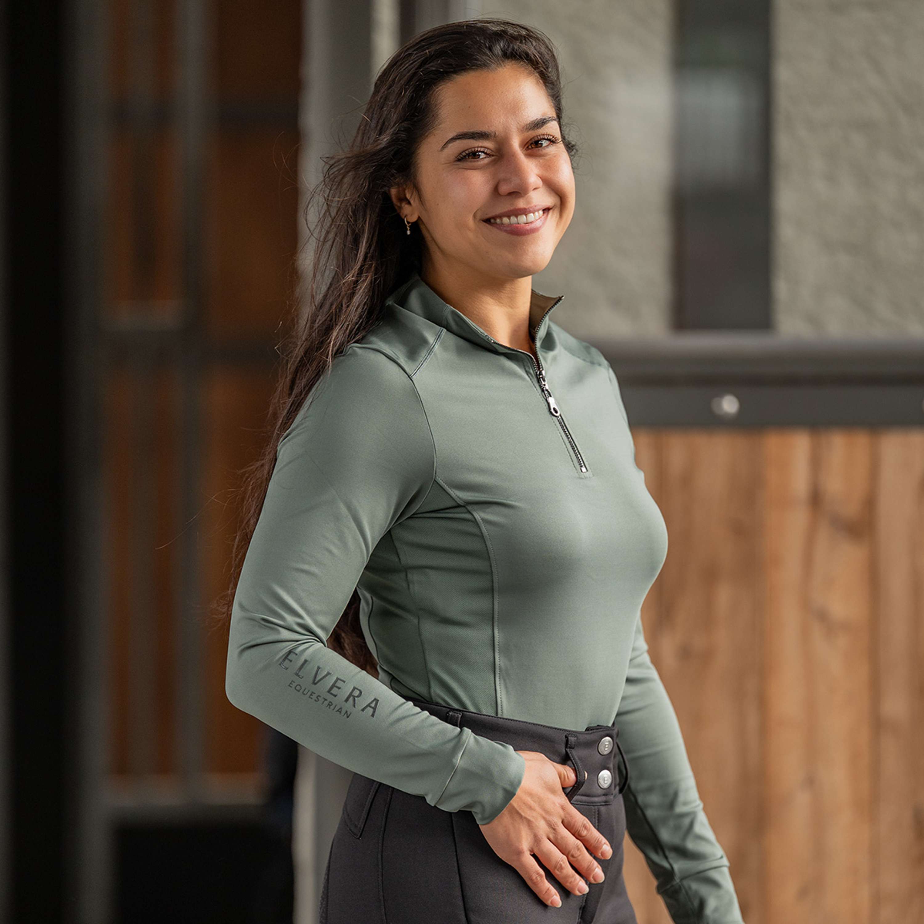 Elvera Equestrian Maglia da allenamento EEMexa Manica Lunga Oregano