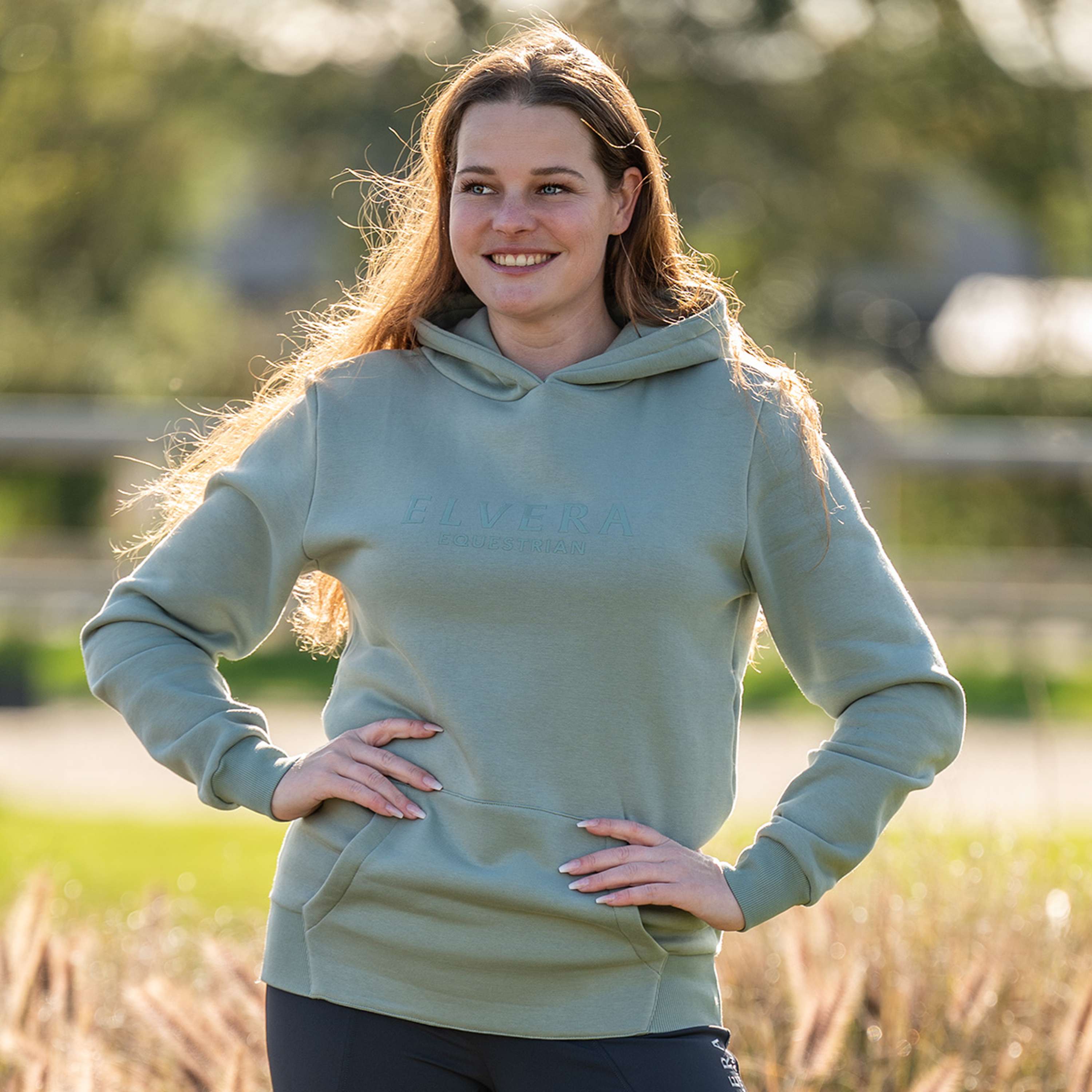 Elvera Equestrian Felpa con cappuccio EEUnity Green Meleu
