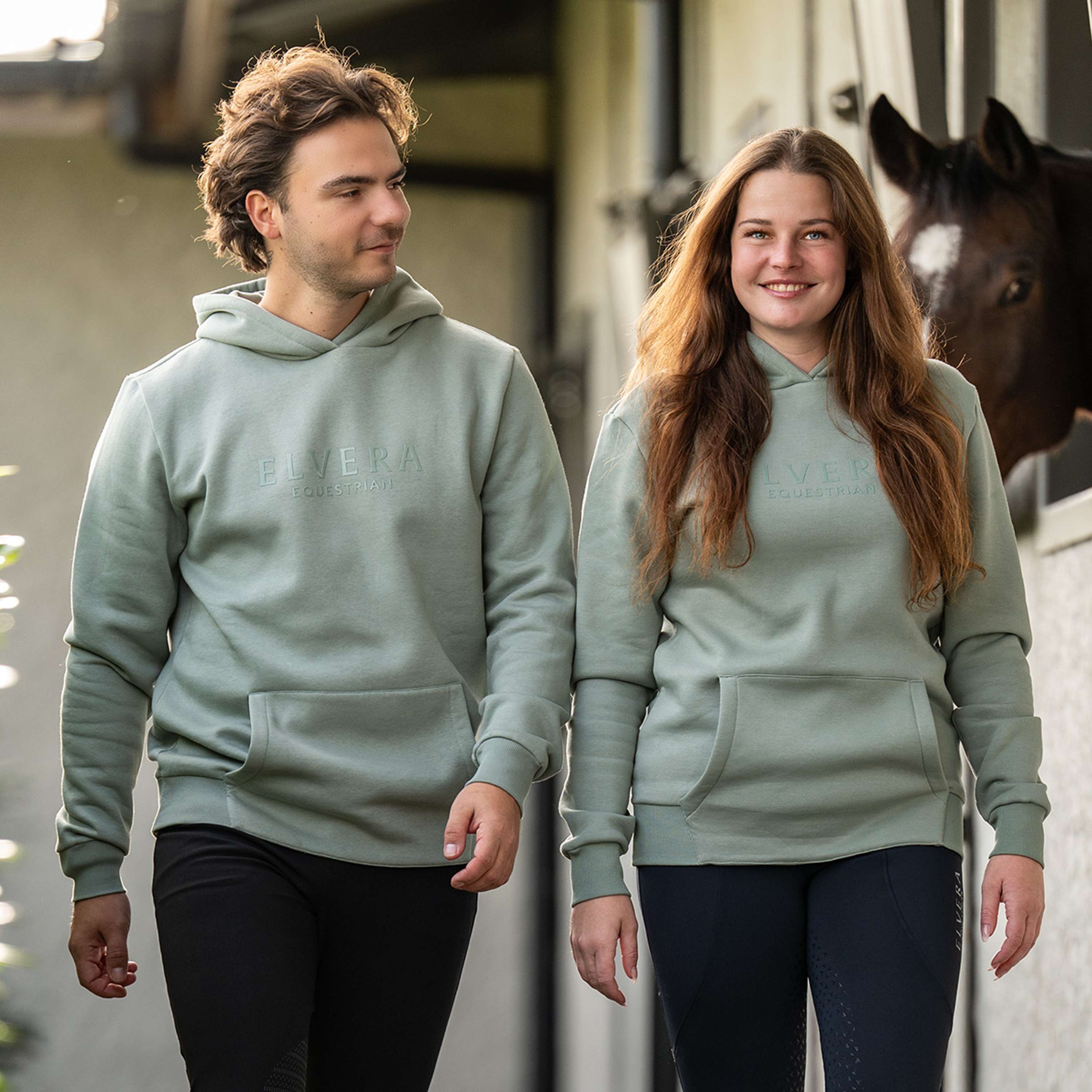 Elvera Equestrian Felpa con cappuccio EEUnity Green Meleu