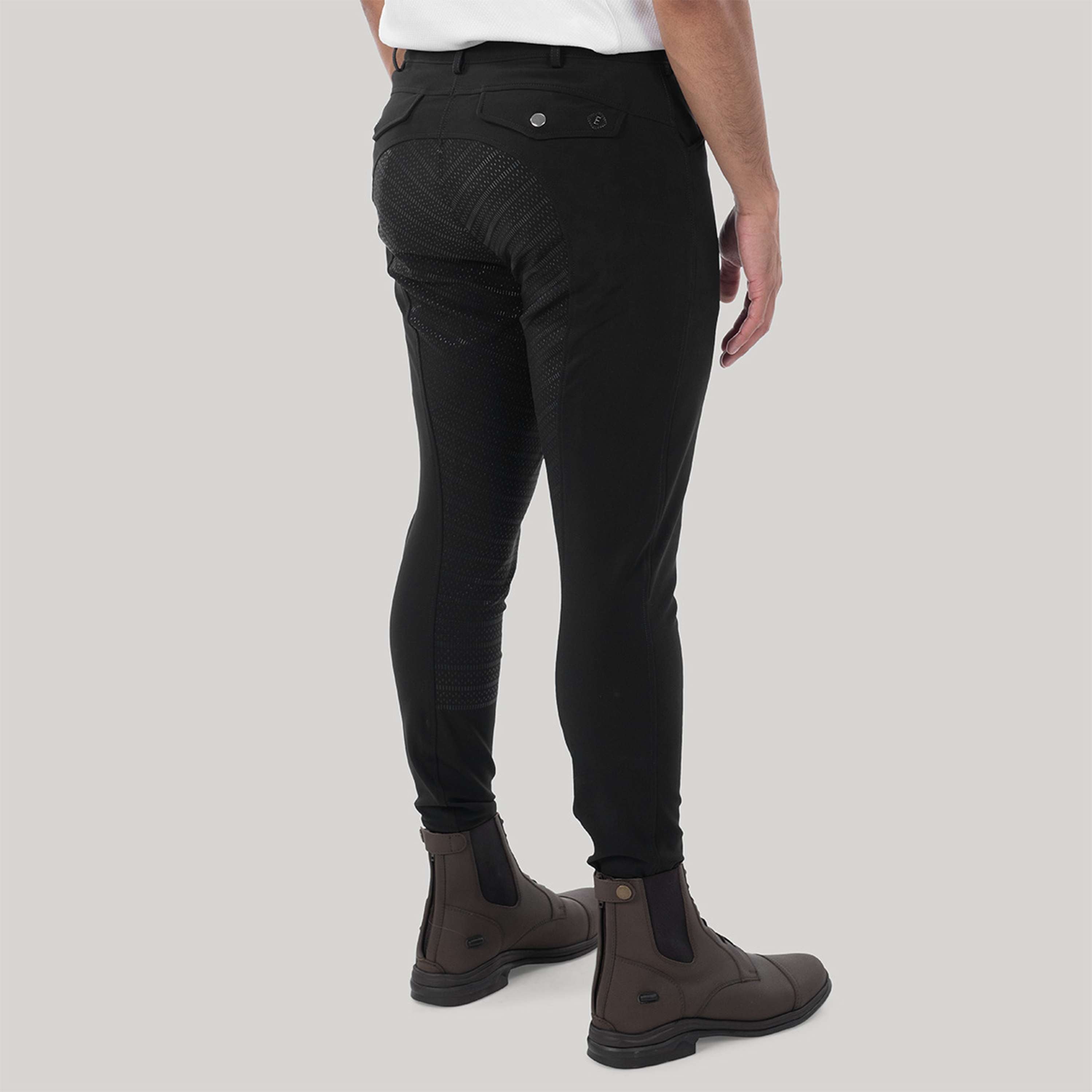 Elvera Equestrian Pantaloni da Equitazione Dual Core Pro Uomini Nero