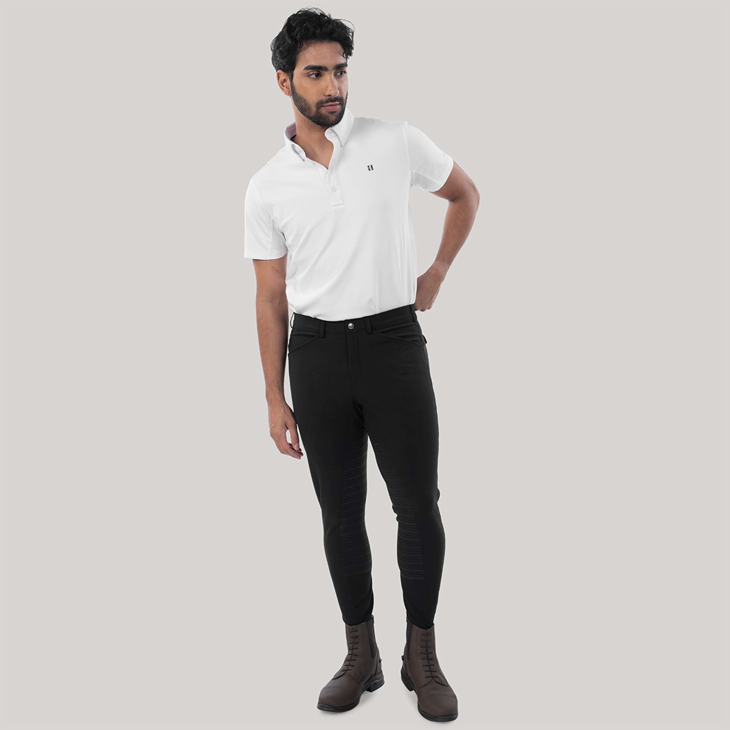 Elvera Equestrian Pantaloni da Equitazione Dual Core Pro Uomini Nero