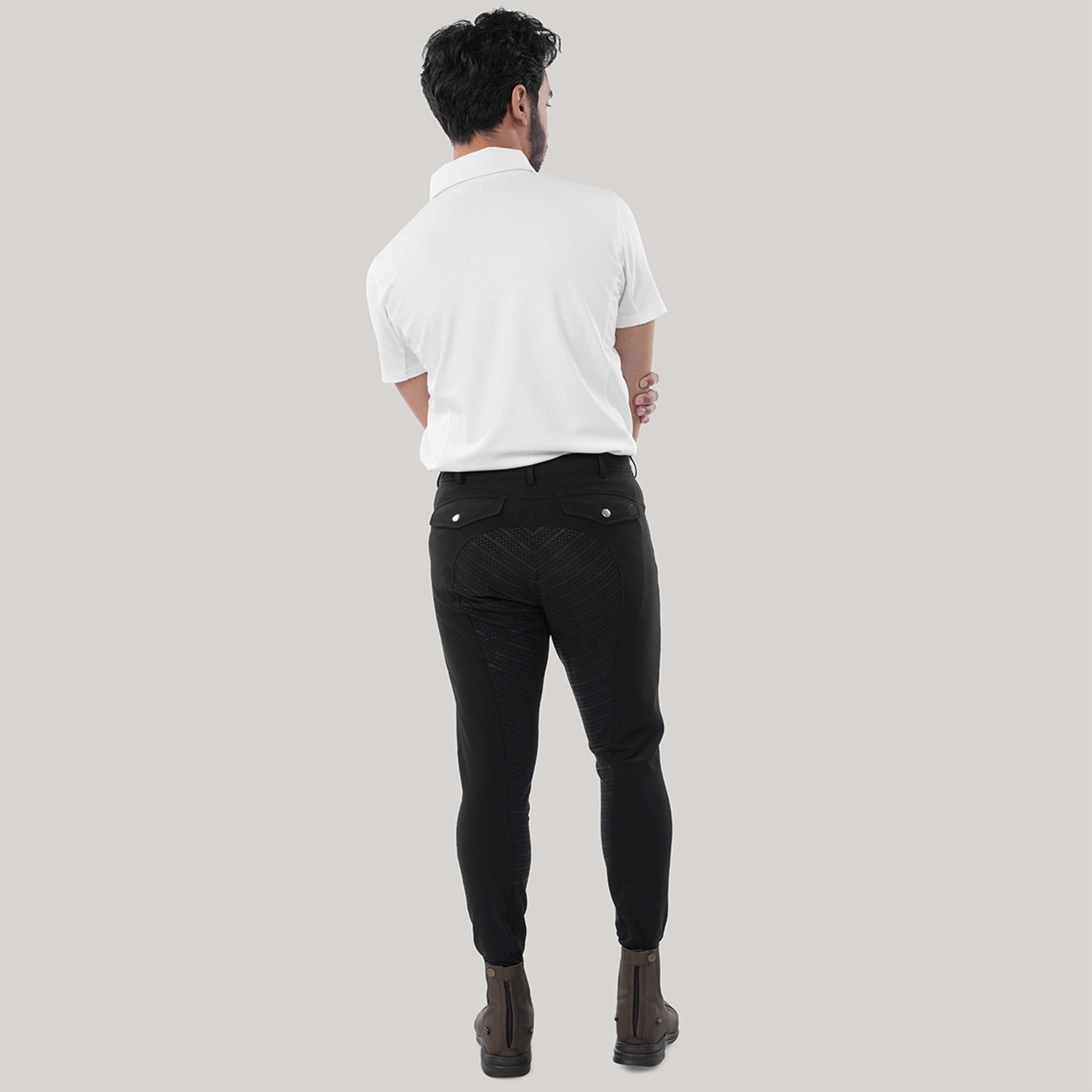 Elvera Equestrian Pantaloni da Equitazione Dual Core Pro Uomini Nero