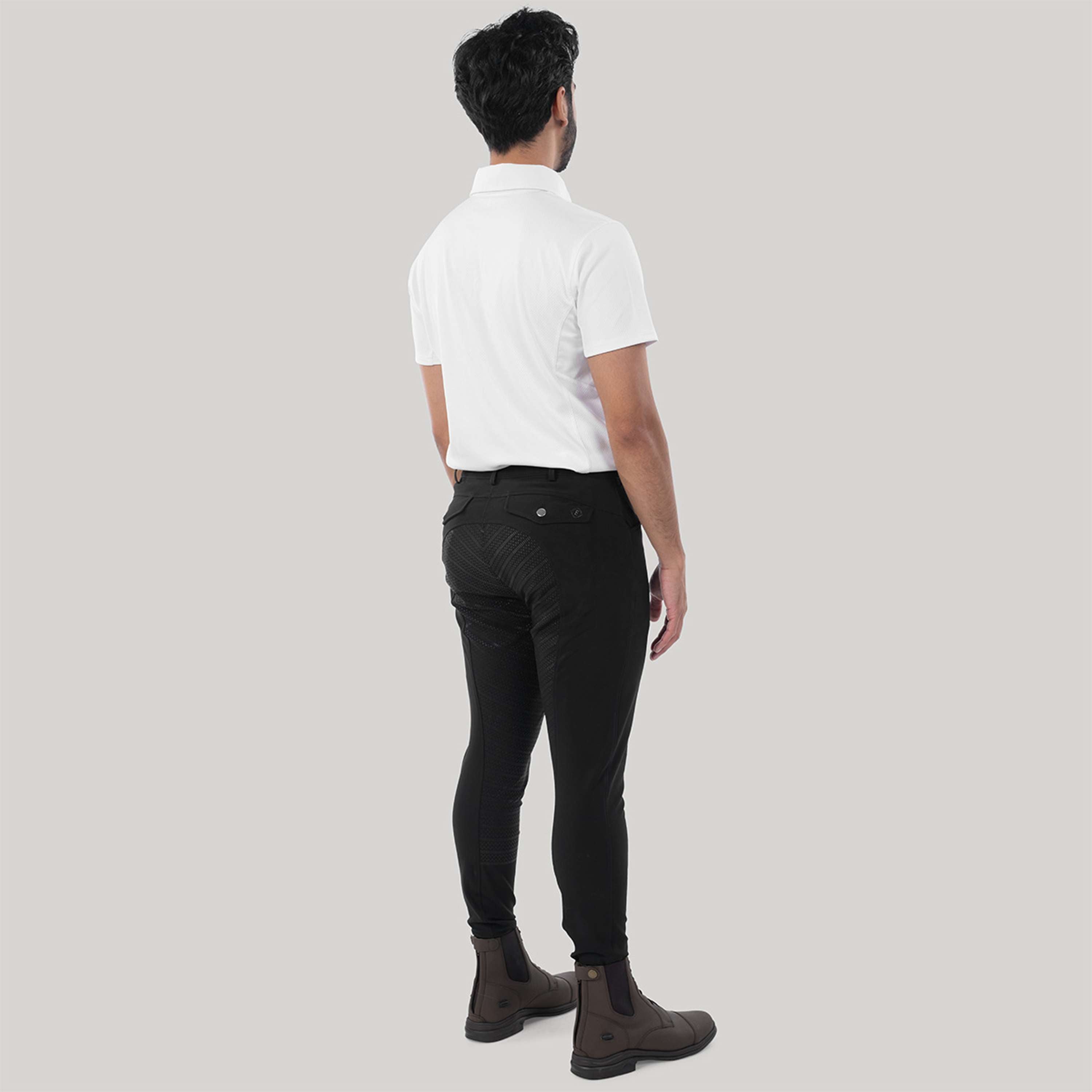 Elvera Equestrian Pantaloni da Equitazione Dual Core Pro Uomini Nero