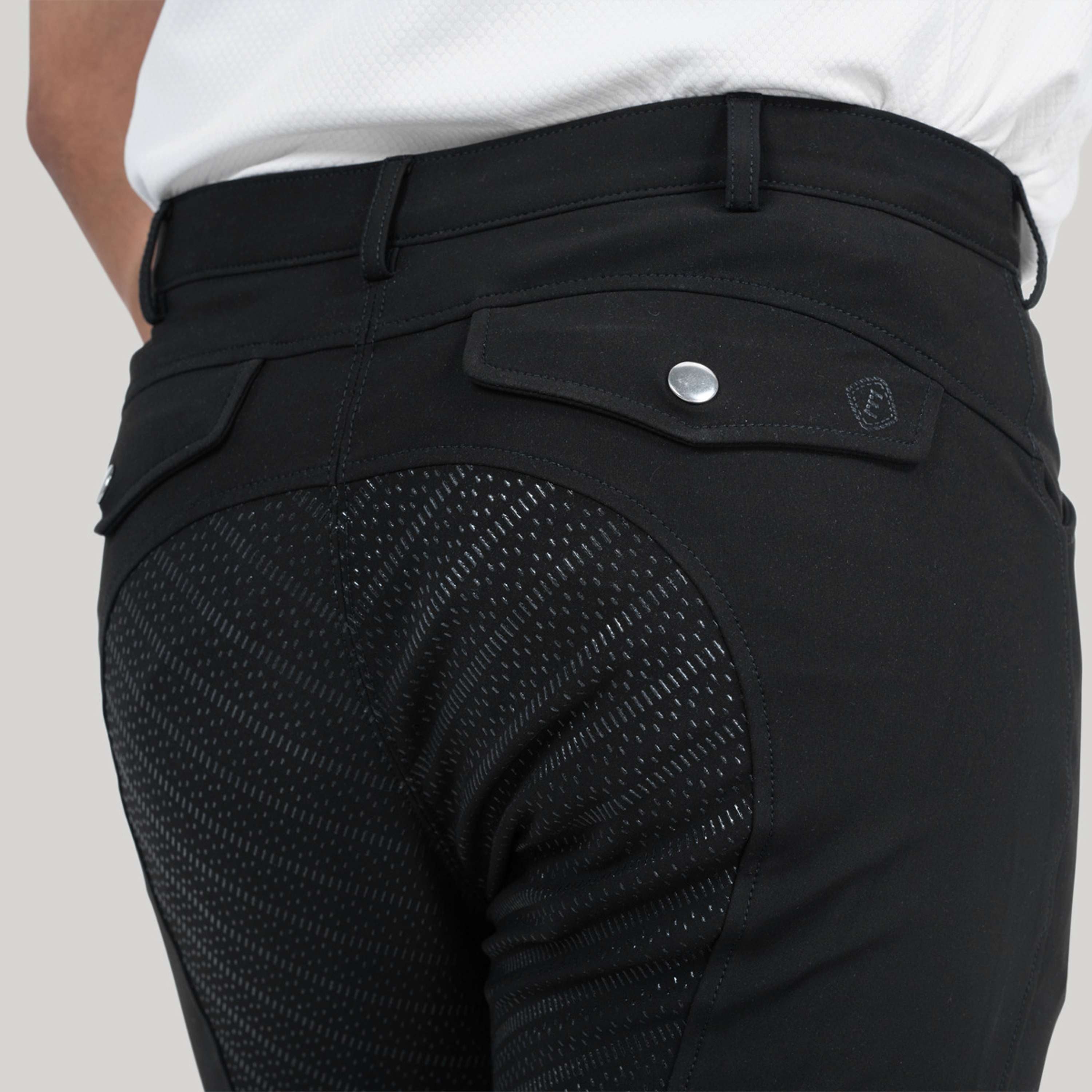 Elvera Equestrian Pantaloni da Equitazione Dual Core Pro Uomini Nero