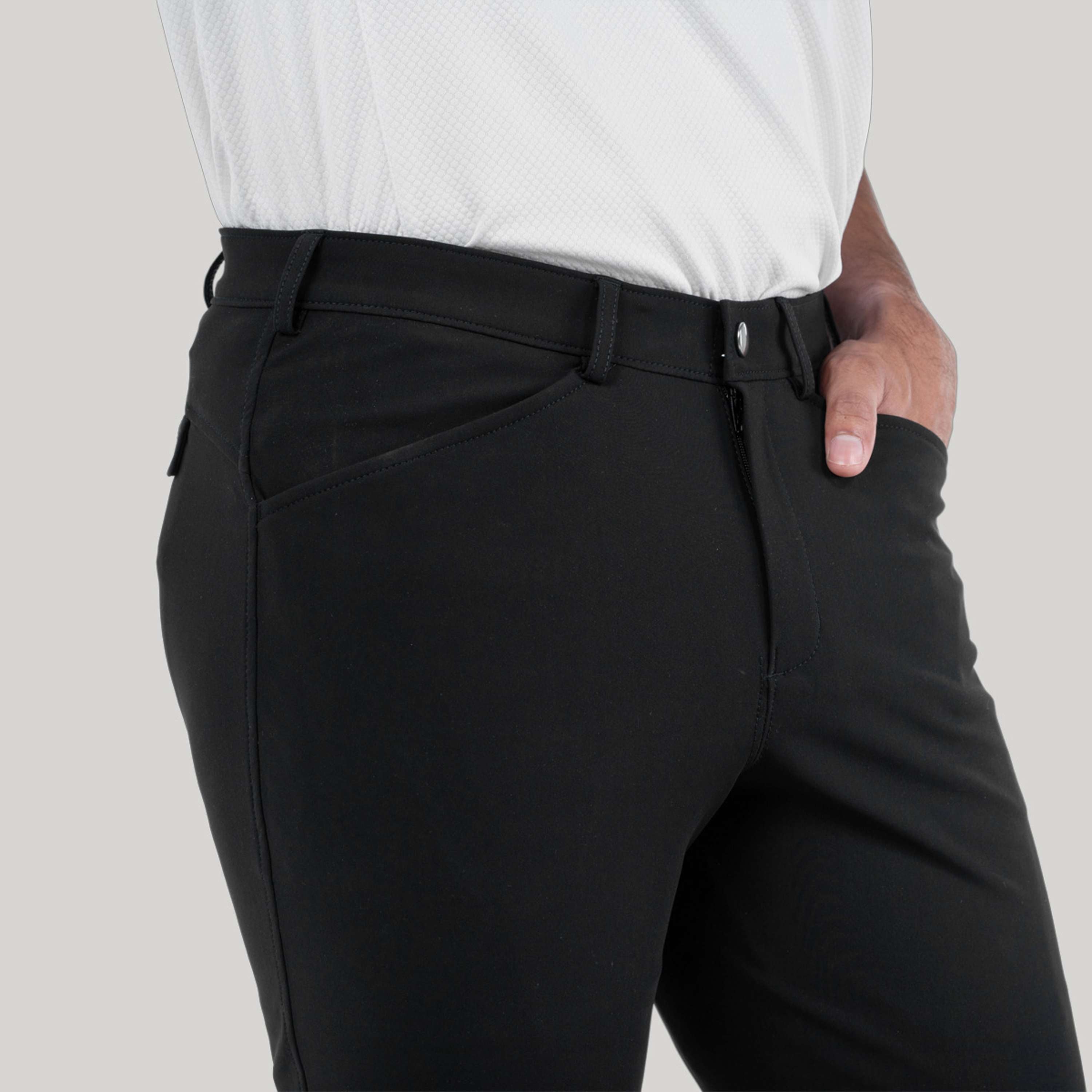 Elvera Equestrian Pantaloni da Equitazione Dual Core Pro Half Seat Uomini Nero