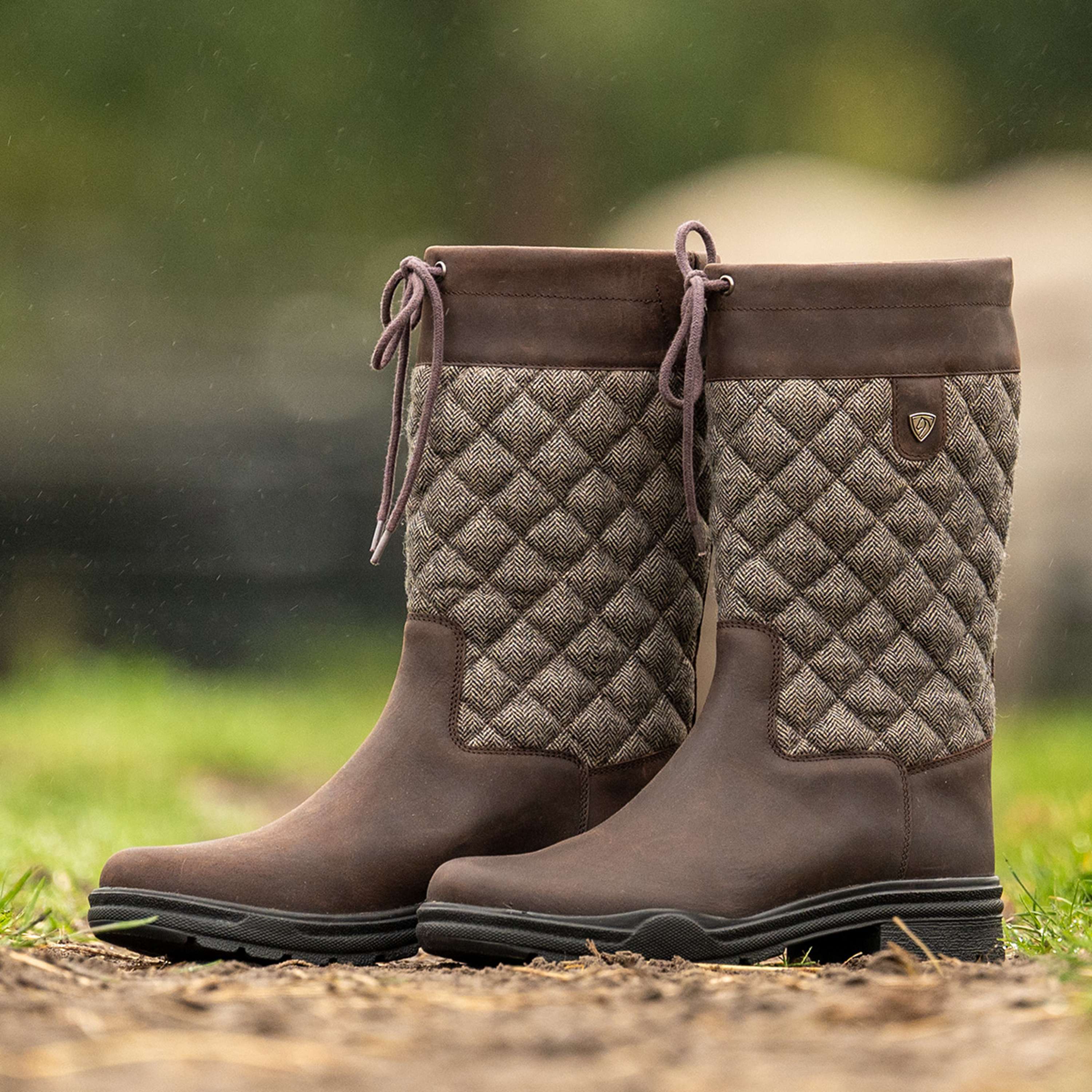 Velder Footwear Stivali da Esterno Delphina Marrone/Tweed
