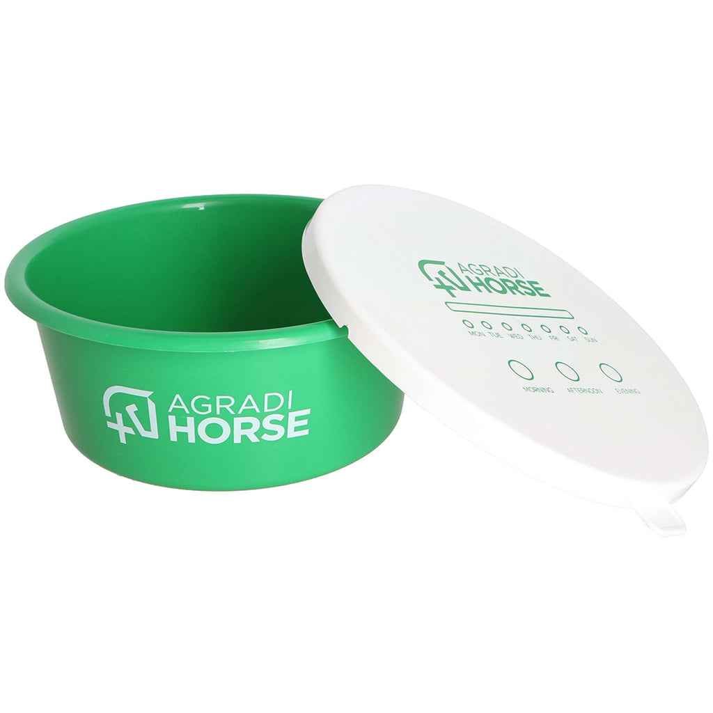 Agradi Horse Ciotola per cibo con Coperchio Verde