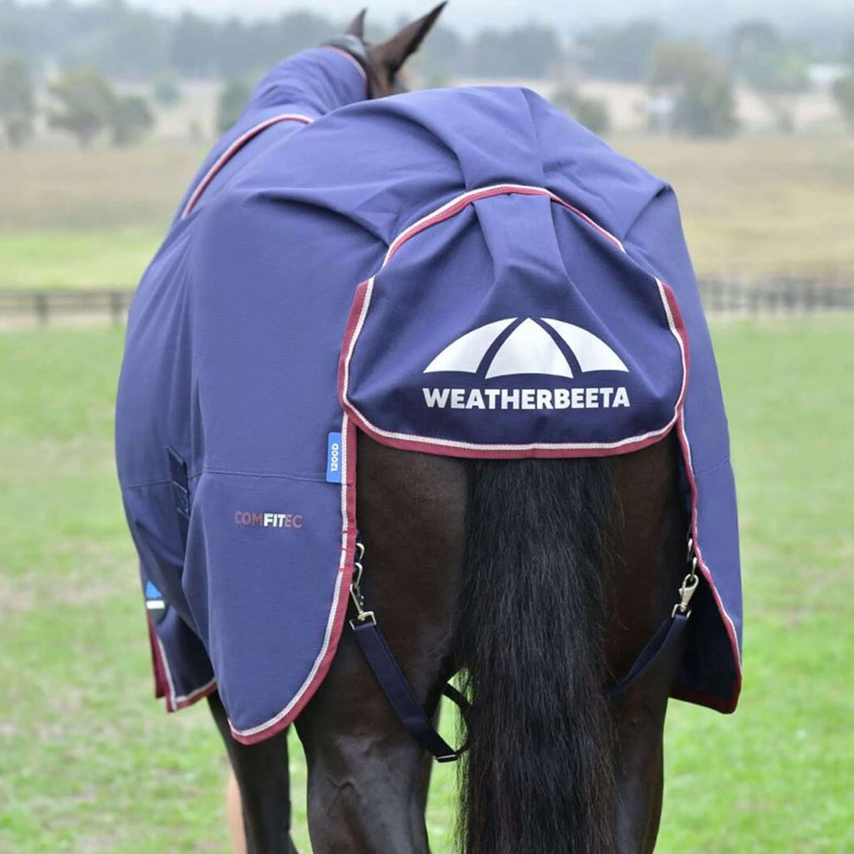 WeatherBeeta ComFiTec Essential Turnout Detach-A-Neck 50 g Navy/Burgundy