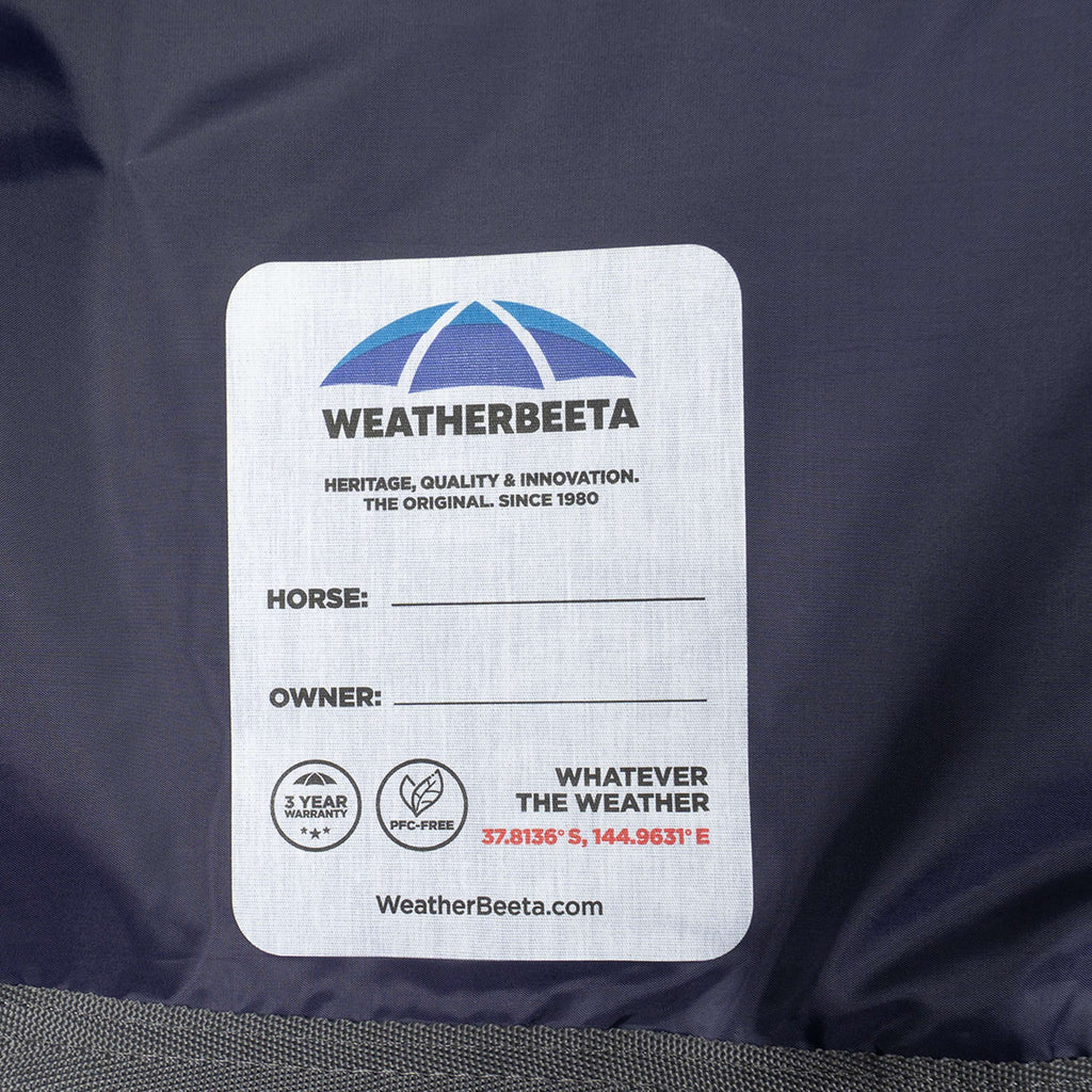 WeatherBeeta ComFiTec Tyro Turnout Standard Neck 50 g Blu marino/Carbone