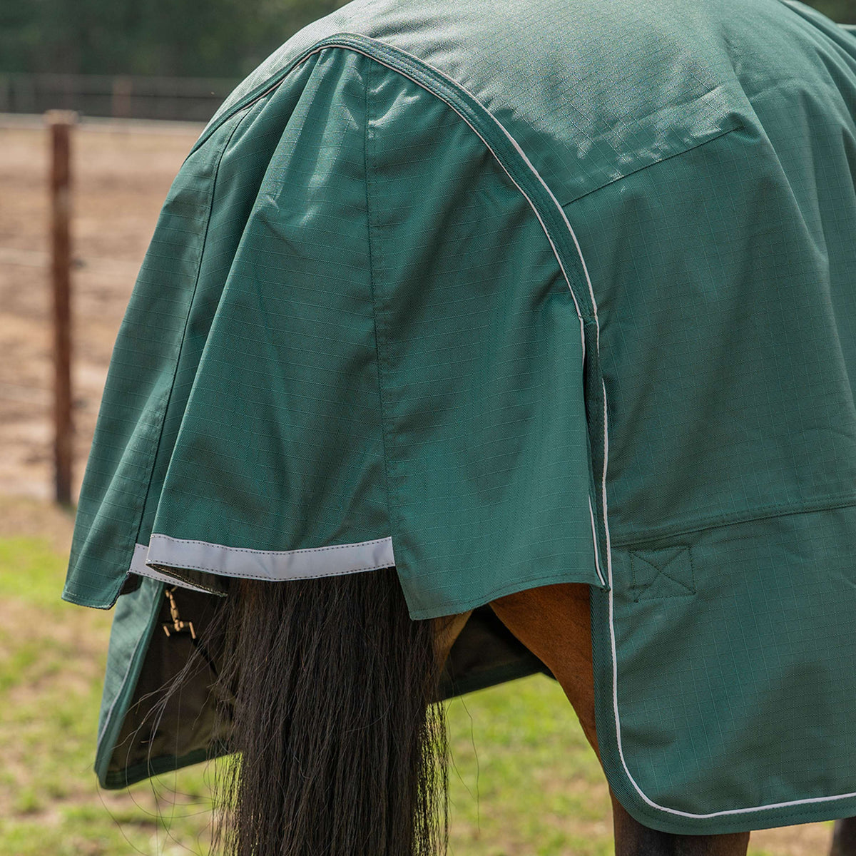 Agradi Horse Tappeto da Esterno 1200D 50gr Bordo Riflettente Verde