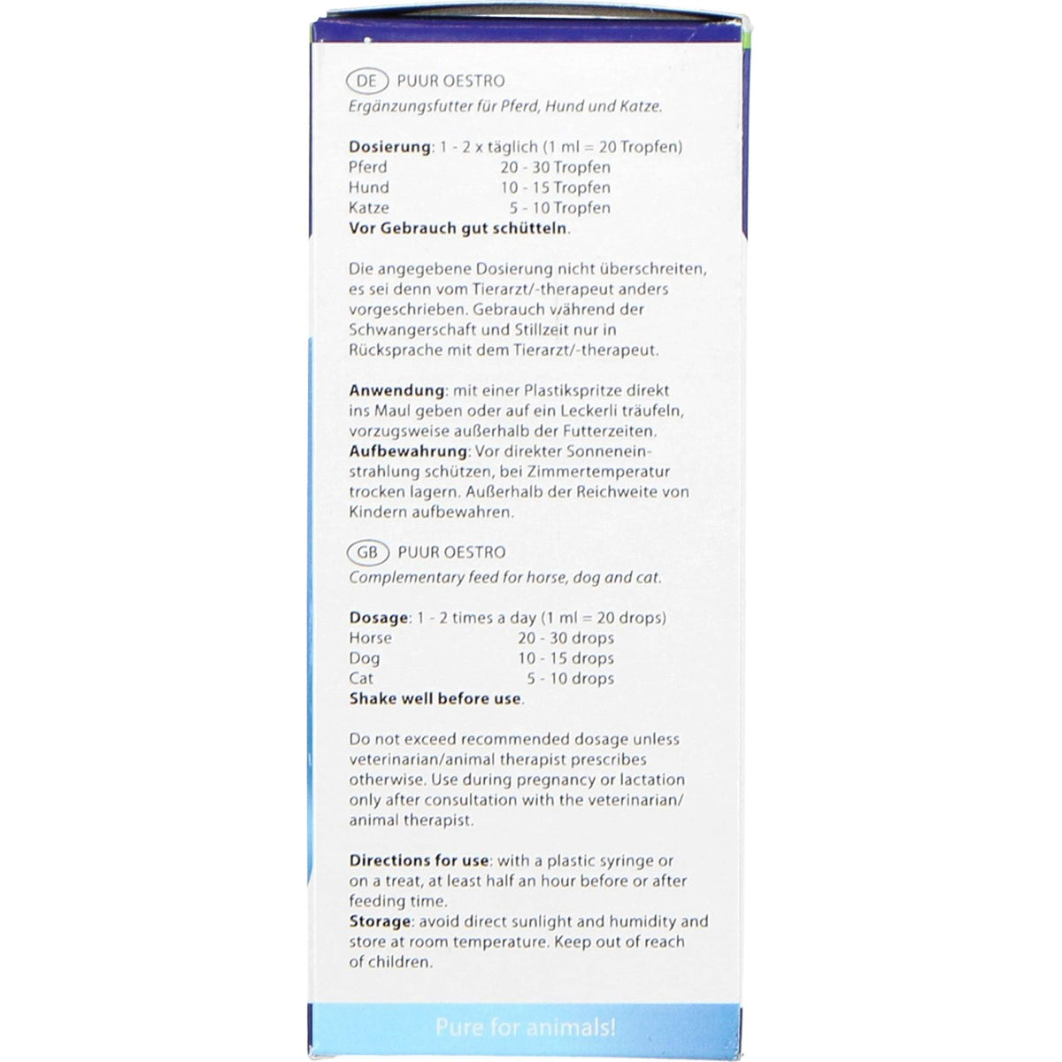 PUUR Oestro Cane/Coniglio/Cavallo/Pony