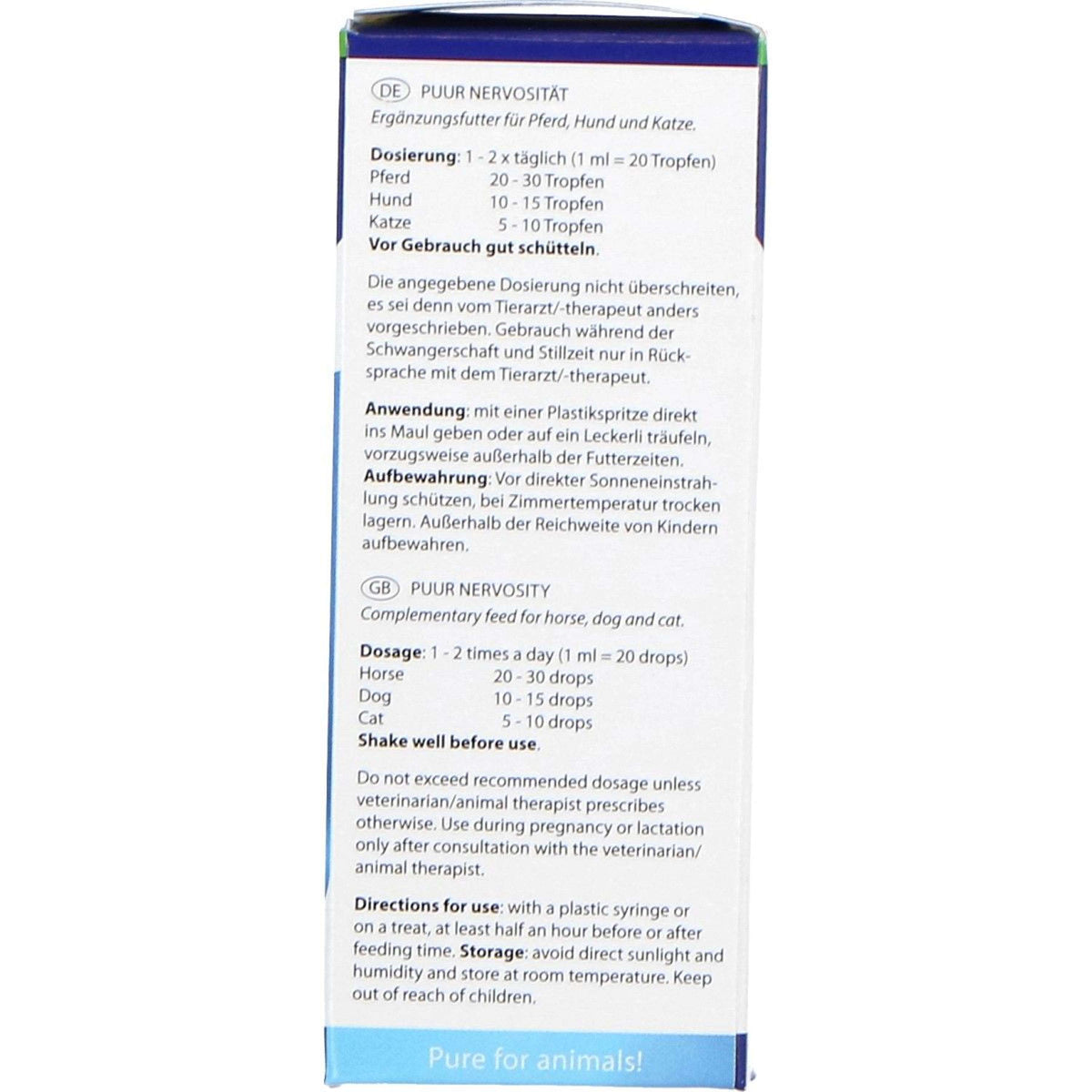 PUUR Nervosità Cane/Coniglio/Cavallo