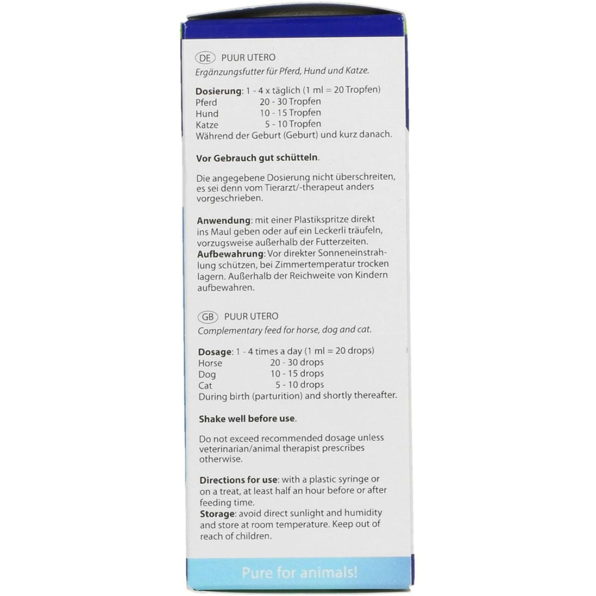 PUUR Utero Paard/Pony/Hond/Kat