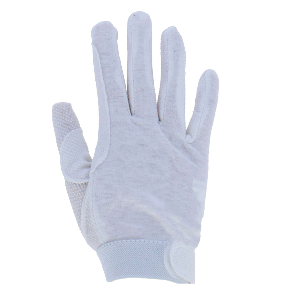 Covalliero Guanti da equitazione in cotone jersey Bianco