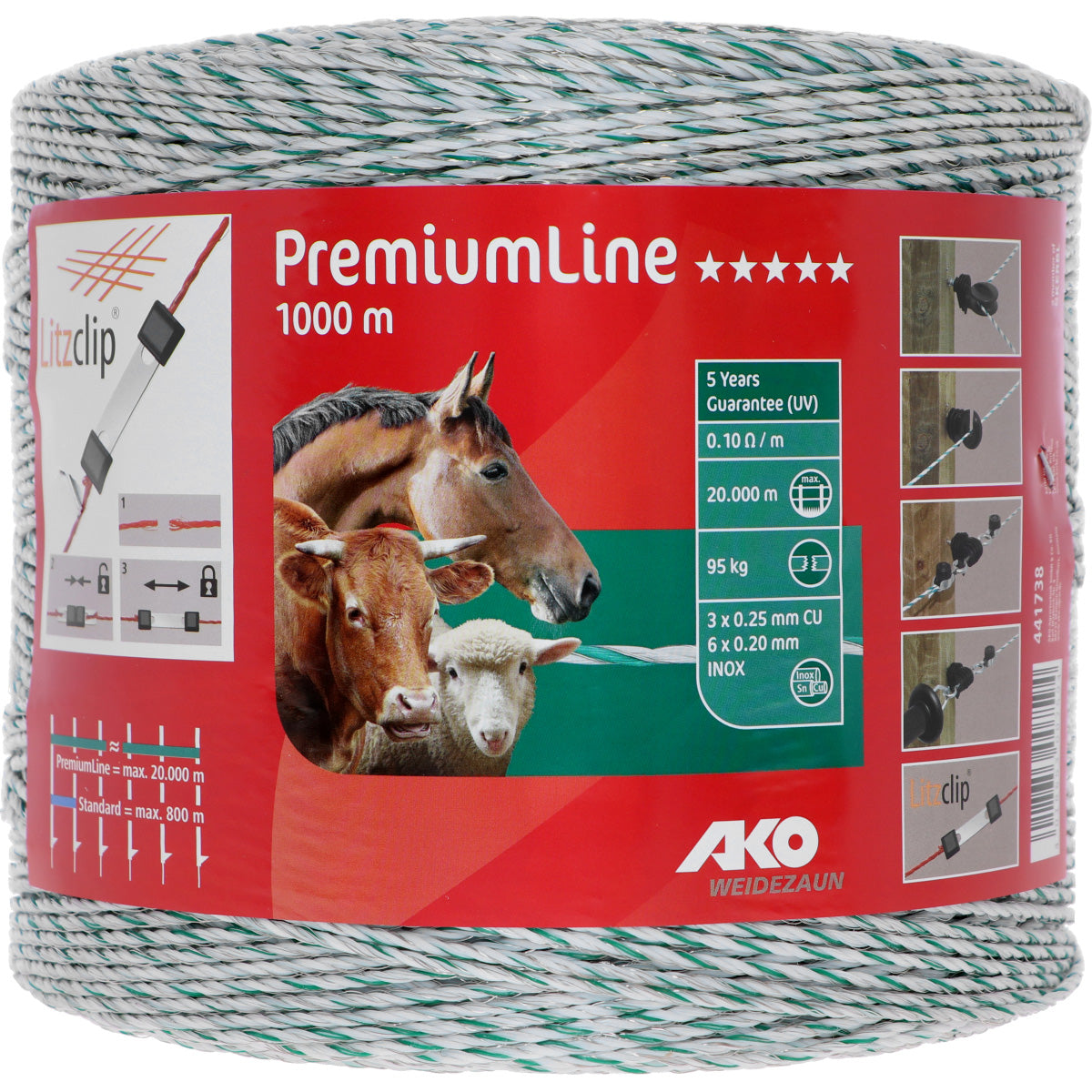 Ako Filo per Recinzioni Premiumline Bianco/Verde