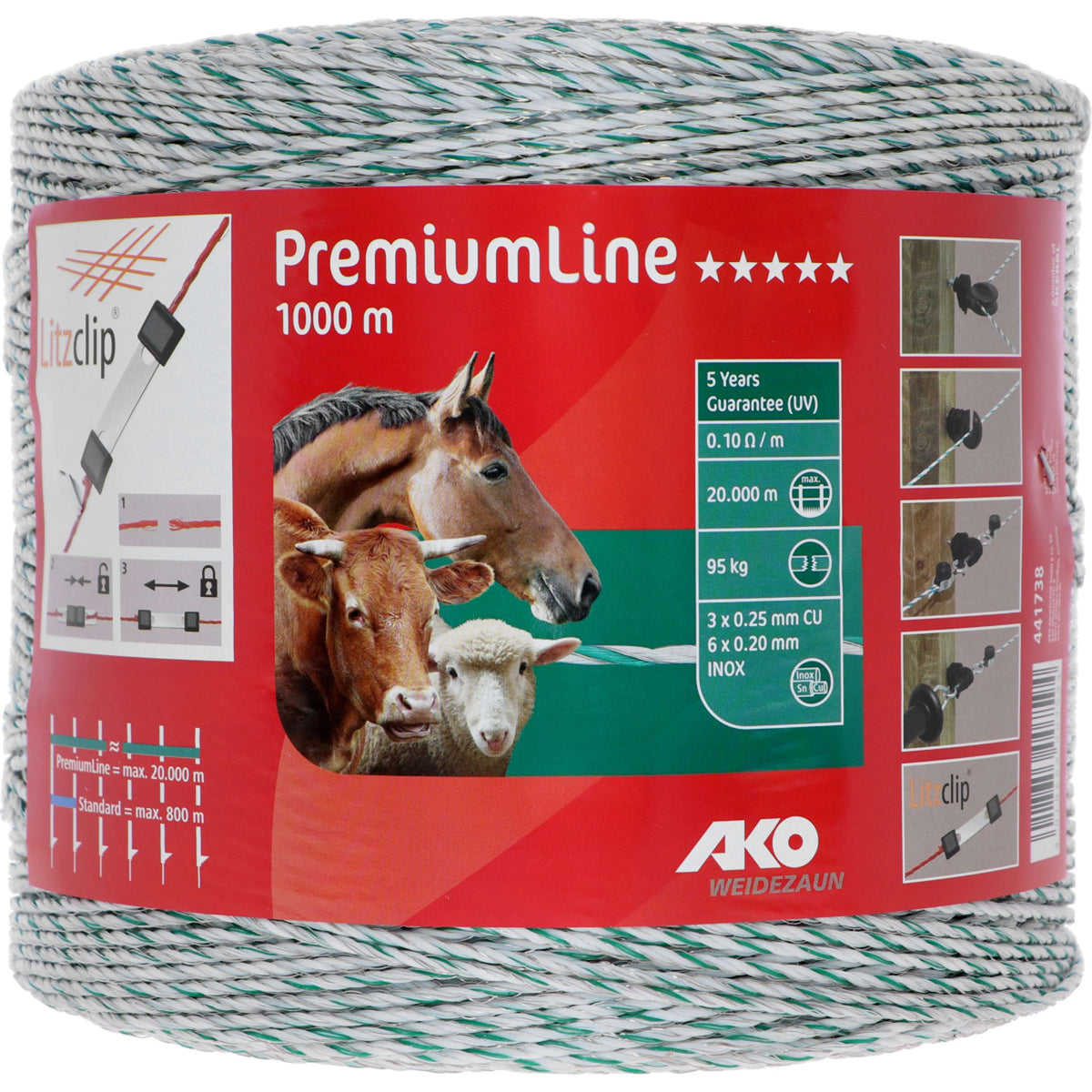Ako Filo per Recinzioni Premiumline Bianco/Verde