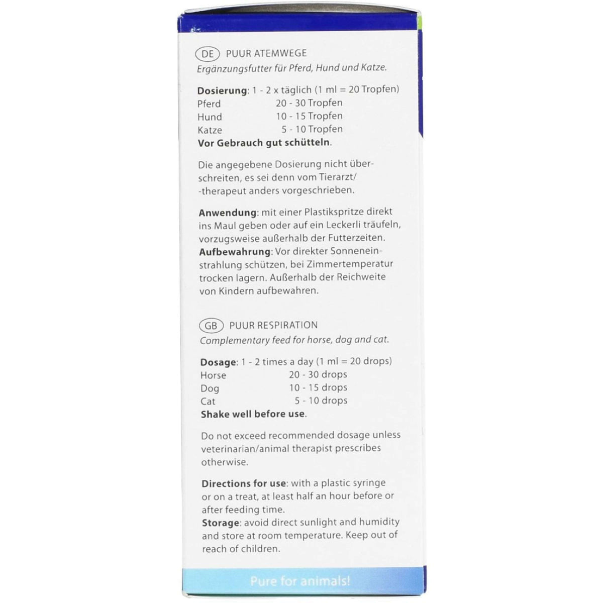 PUUR Vie Respiratorie Cane/Coniglio/Cavallo/Pony