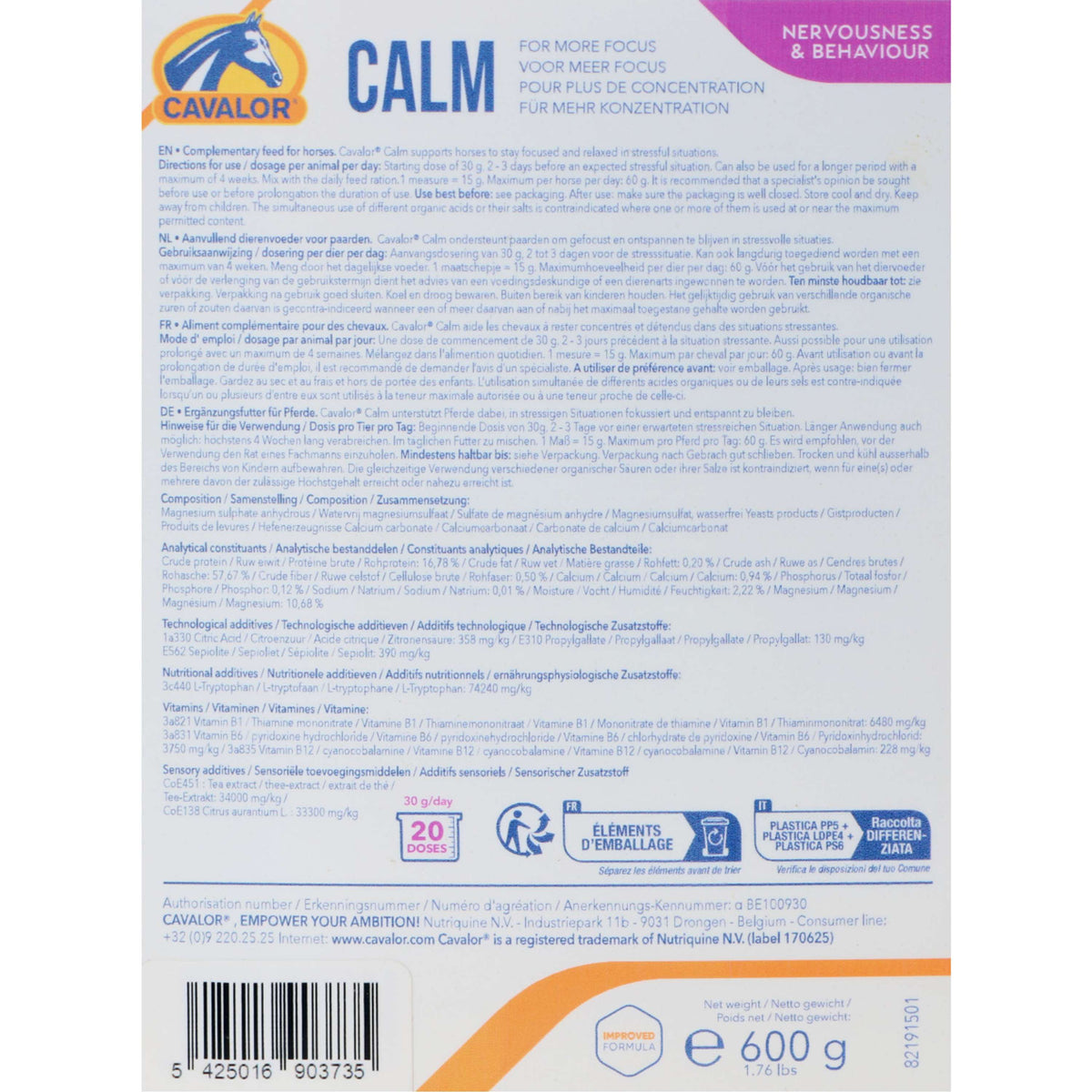 Cavalor Tranquillante Calm