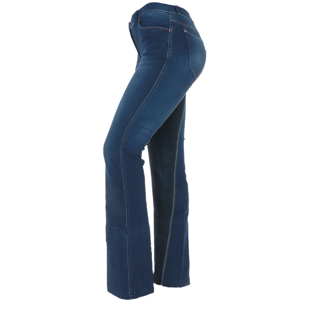 HKM Pantaloni da Equitazione Summer Denim Jeans Blu/Blu scuro