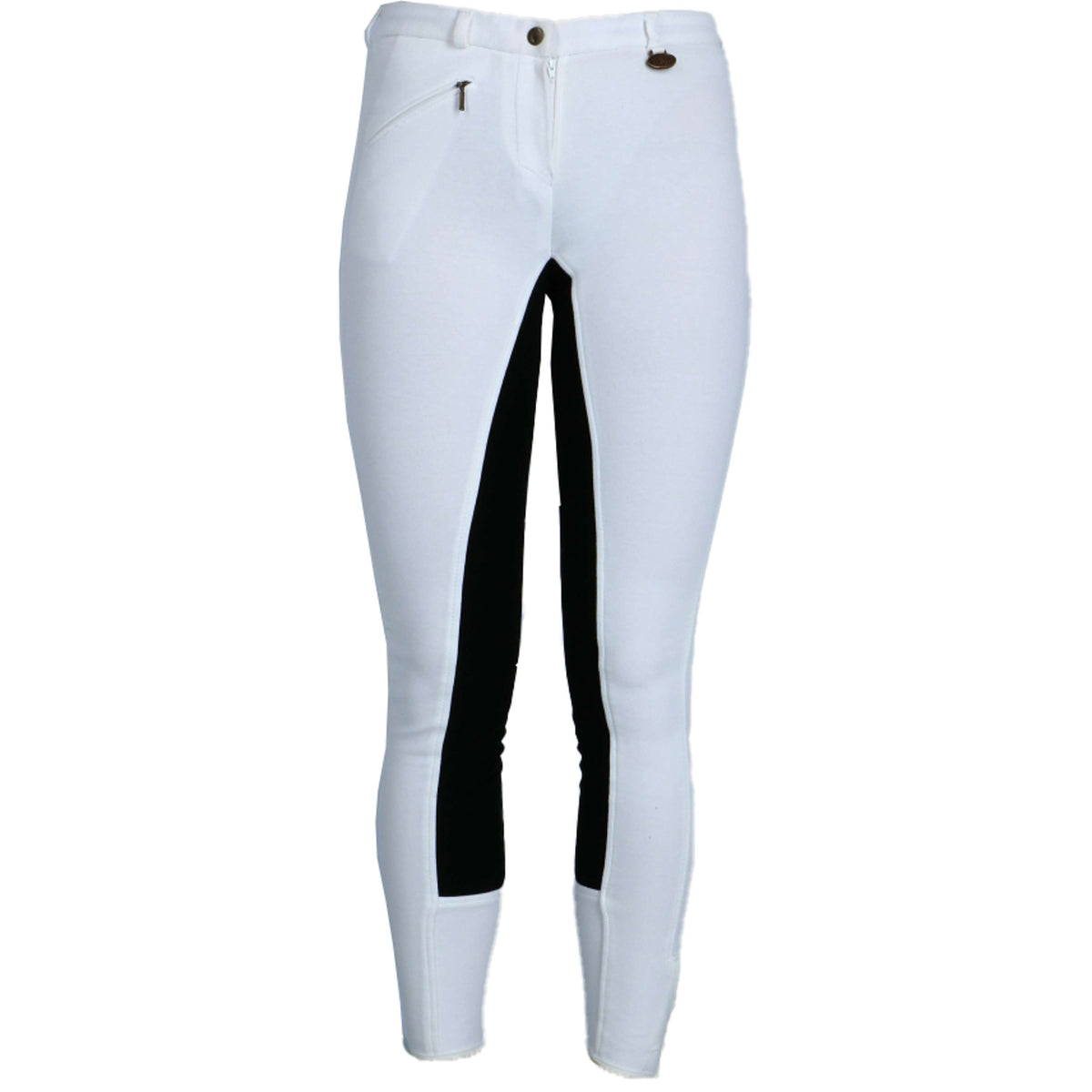 HKM Pantaloni da Equitazione Basic Bianco/Nero