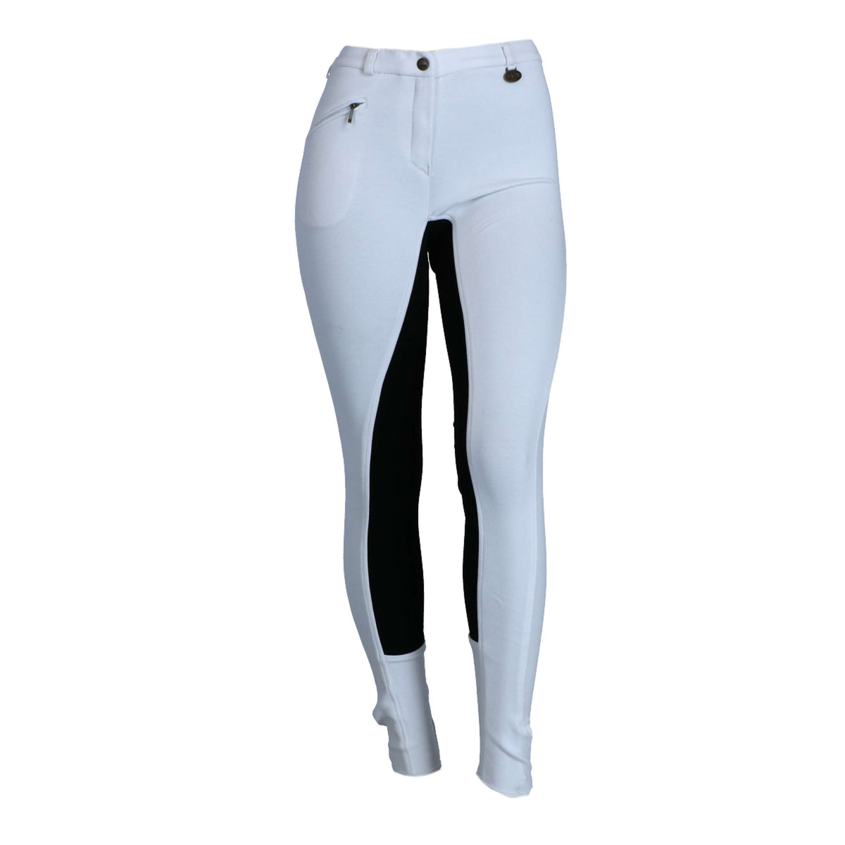 HKM Pantaloni da Equitazione Basic Bianco/Nero