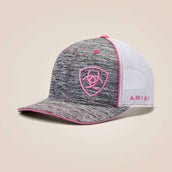 Ariat Cappello Offset Shield Logo Grigio/Rosa