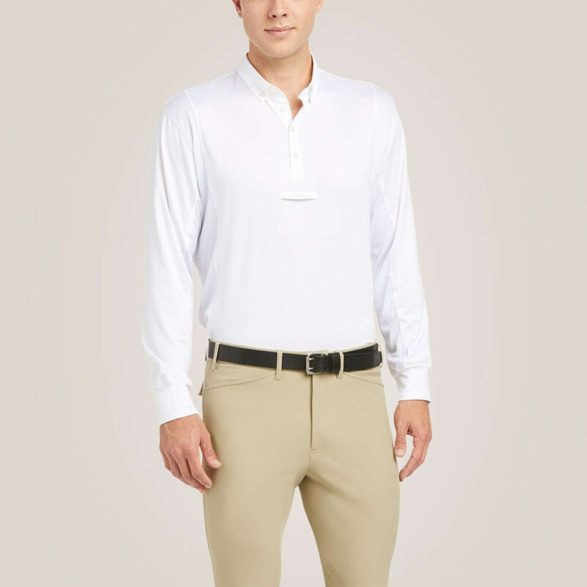 Ariat Maglietta da Competizione Tek Long Sleeve Uomini Bianco