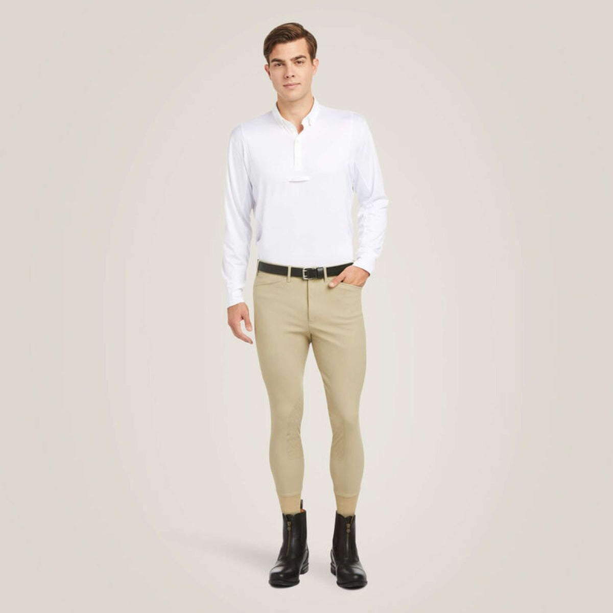 Ariat Maglietta da Competizione Tek Long Sleeve Uomini Bianco
