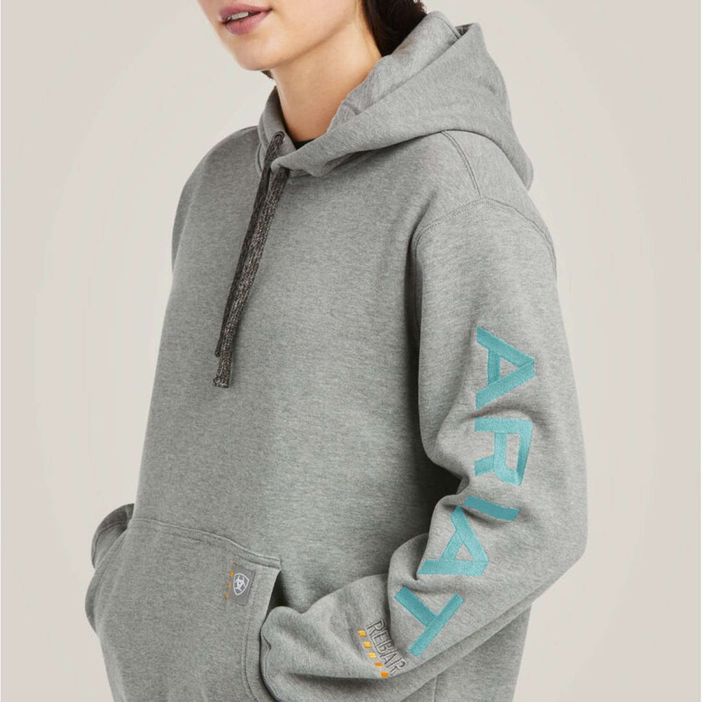 Ariat Felpa con cappuccio Rebar Graphic Donne Erica grigia