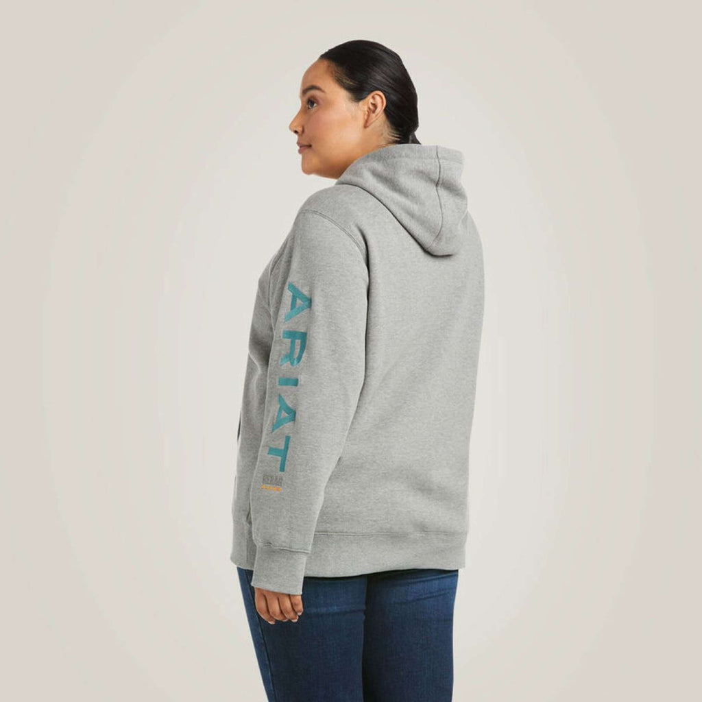 Ariat Felpa con cappuccio Rebar Graphic Donne Erica grigia