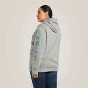Ariat Felpa con cappuccio Rebar Graphic Donne Erica grigia
