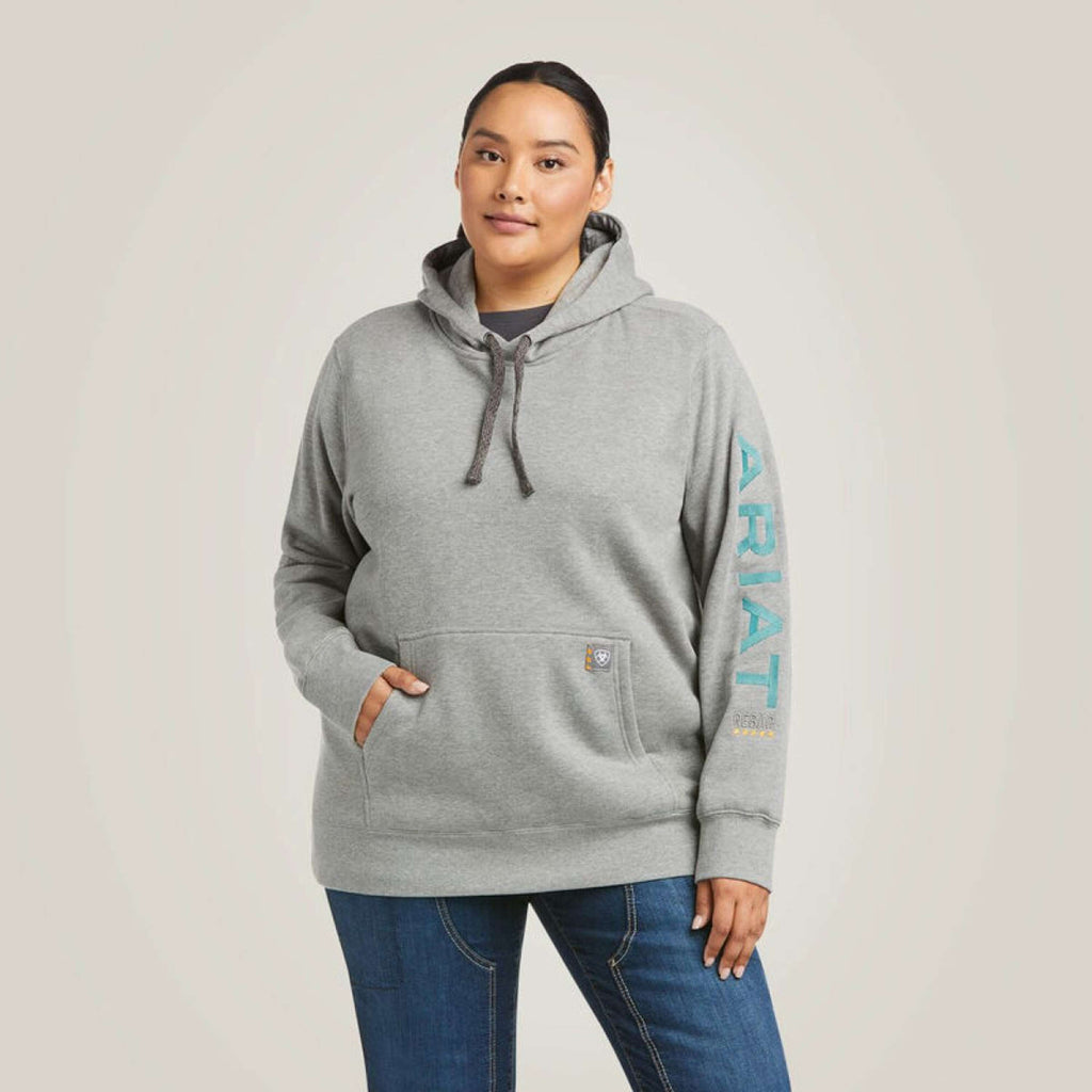 Ariat Felpa con cappuccio Rebar Graphic Donne Erica grigia