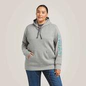 Ariat Felpa con cappuccio Rebar Graphic Donne Erica grigia