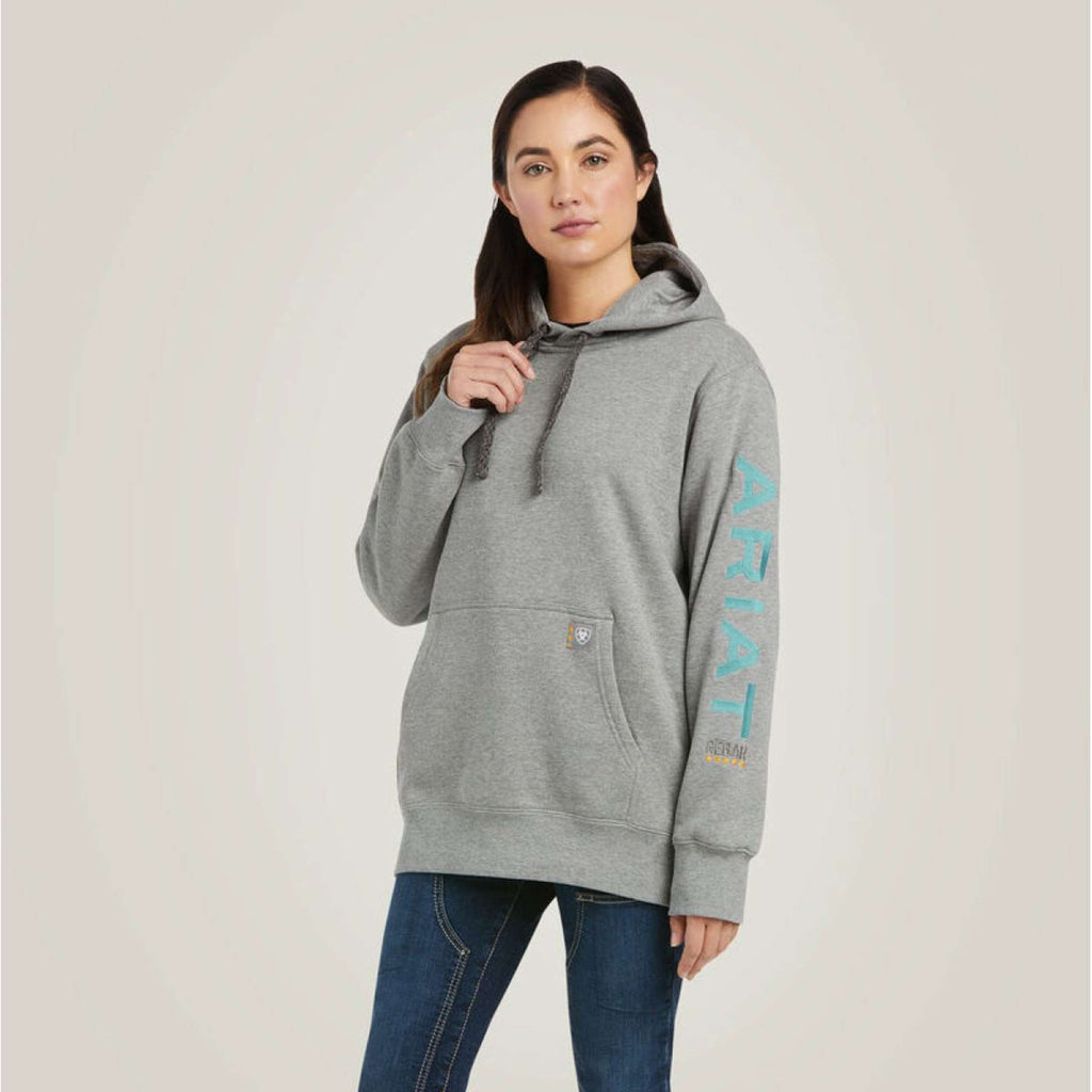 Ariat Felpa con cappuccio Rebar Graphic Donne Erica grigia