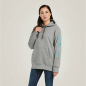 Ariat Felpa con cappuccio Rebar Graphic Donne Erica grigia