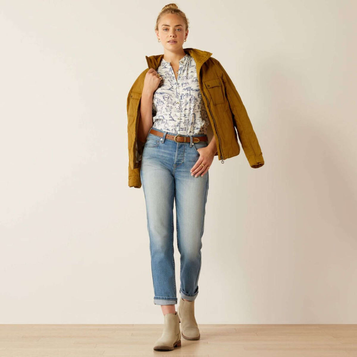 Ariat Jeans High Rise Bridle Slim Straight Leg Donne Abeline