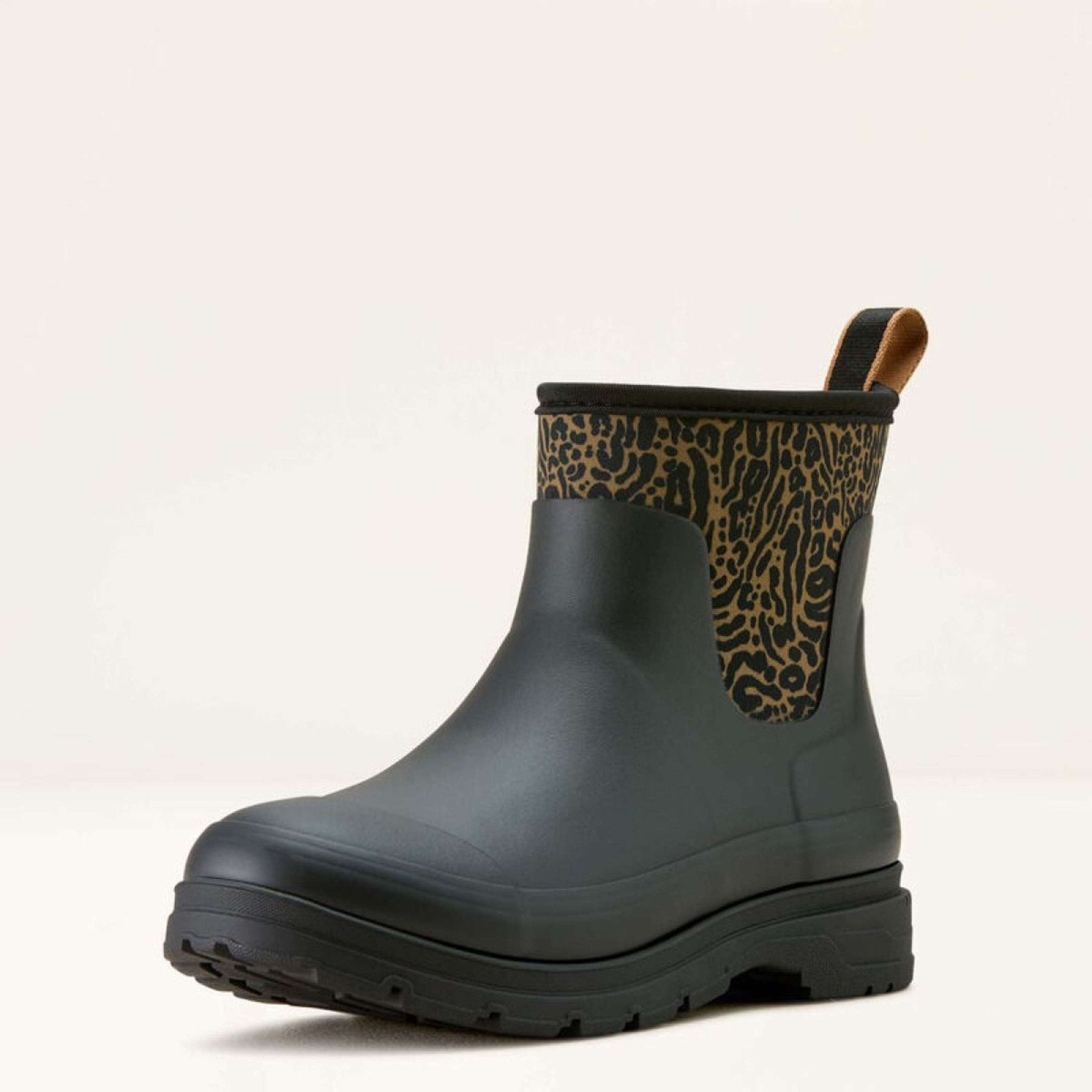 Ariat Stivali da pioggia Kelmarsh Shortie Donne Black/Ocelot Print