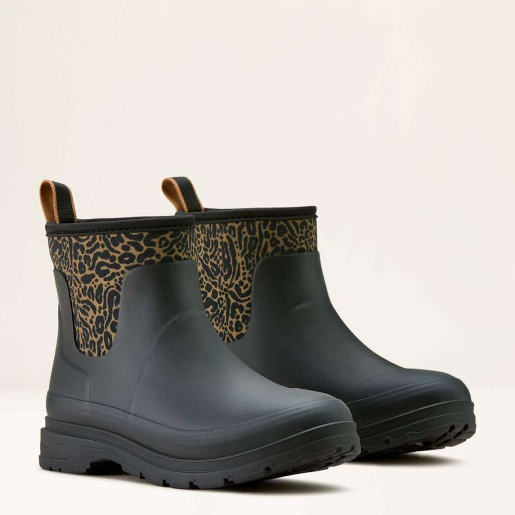Ariat Stivali da pioggia Kelmarsh Shortie Donne Black/Ocelot Print