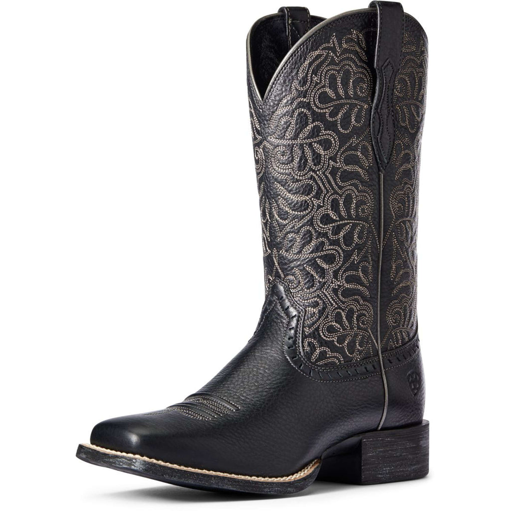 Ariat Stivali Western Round Up Remuda Donne Black Deertan