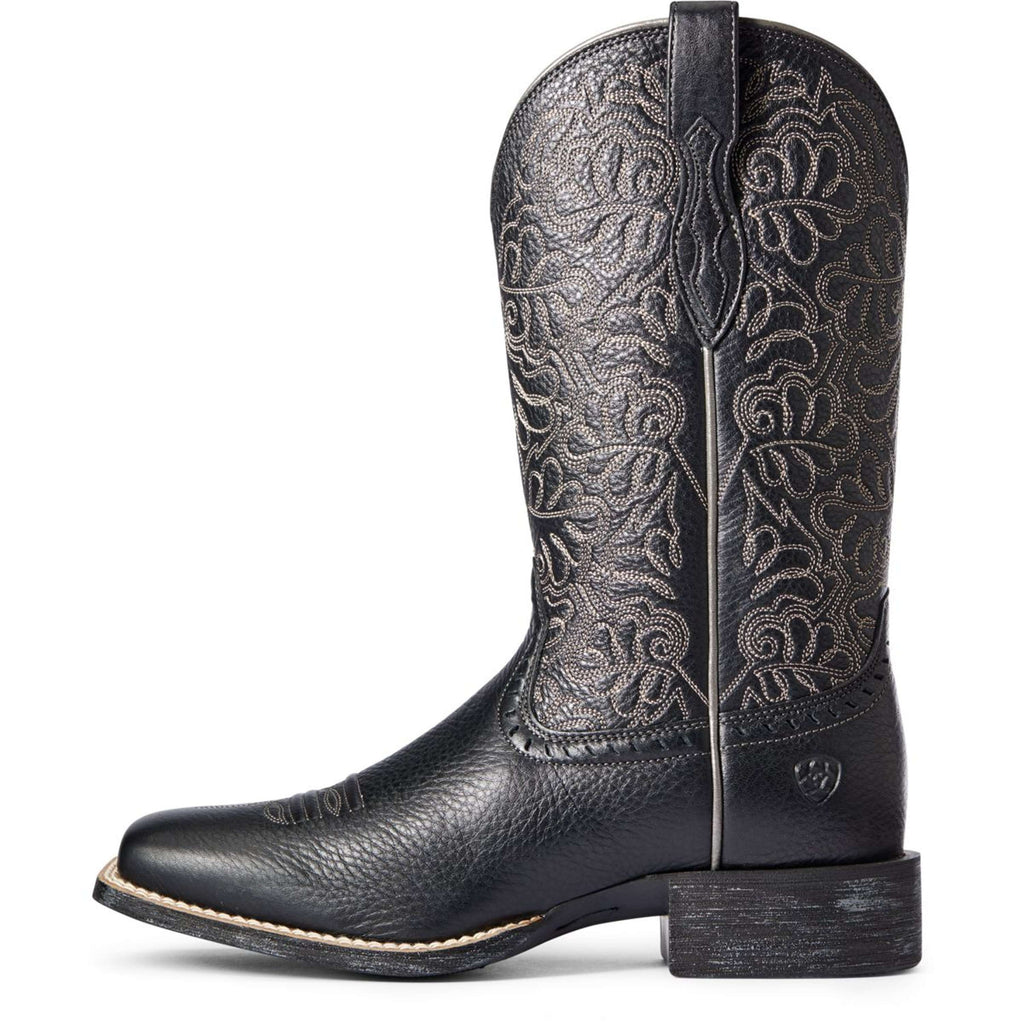 Ariat Stivali Western Round Up Remuda Donne Black Deertan