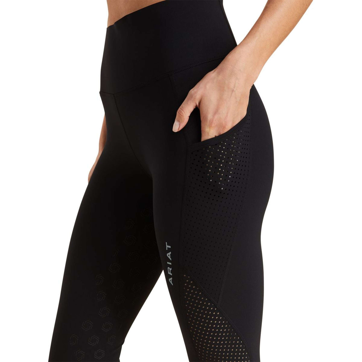 Ariat Pantaloni da Equitazione Breathe Half Grip Nero
