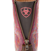 Ariat Stivali Western Round Up Back Zip Donne Worn Mocha/Rasberry