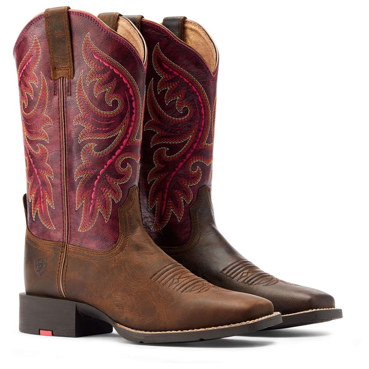 Ariat Stivali Western Round Up Back Zip Donne Worn Mocha/Rasberry