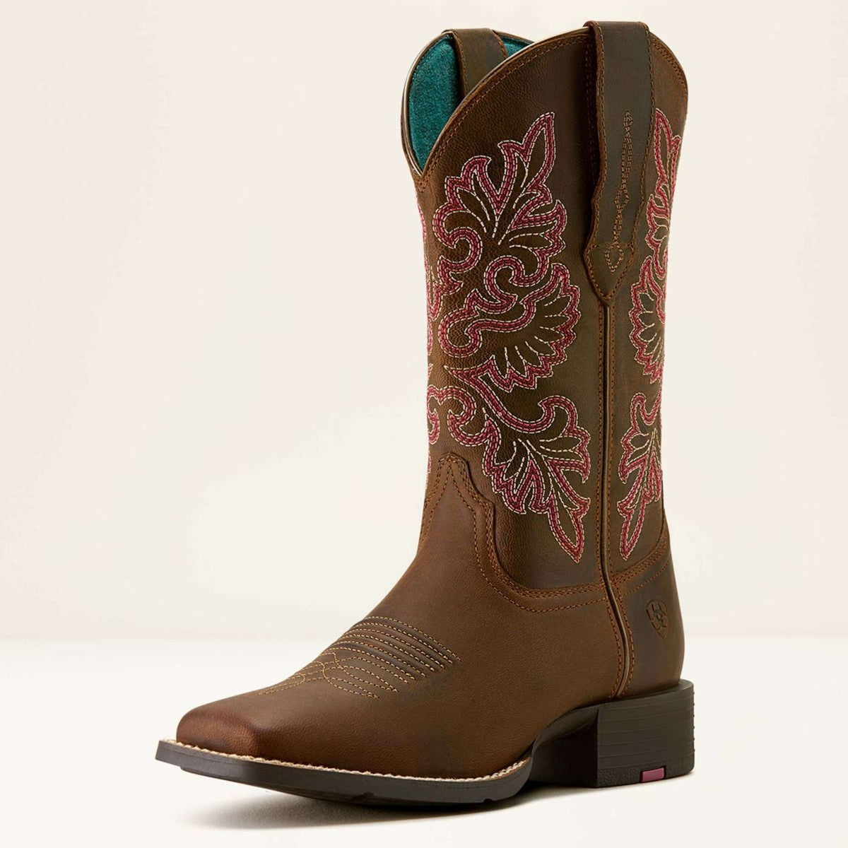 Ariat Stivali Western Round Up Wide Square Toe Sassy Brown
