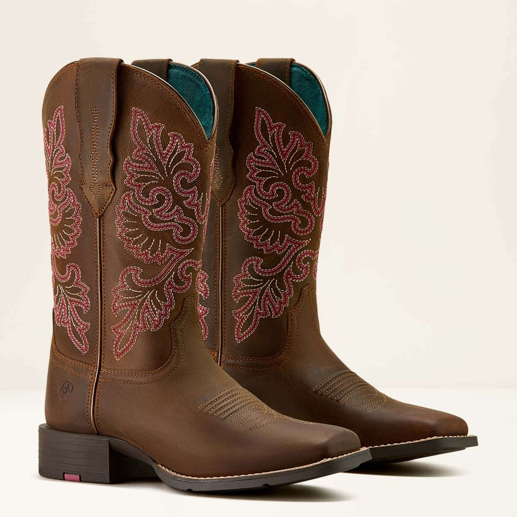 Ariat Stivali Western Round Up Wide Square Toe Sassy Brown