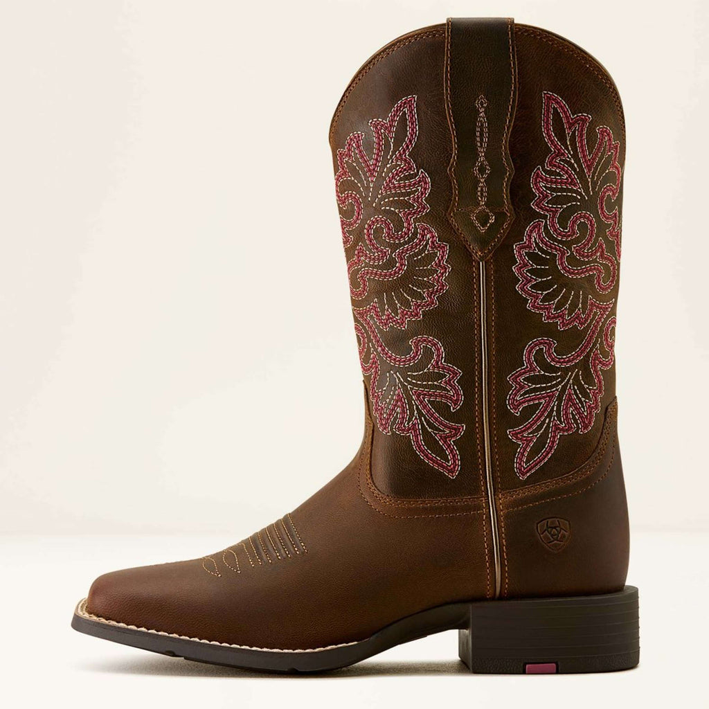 Ariat Stivali Western Round Up Wide Square Toe Sassy Brown